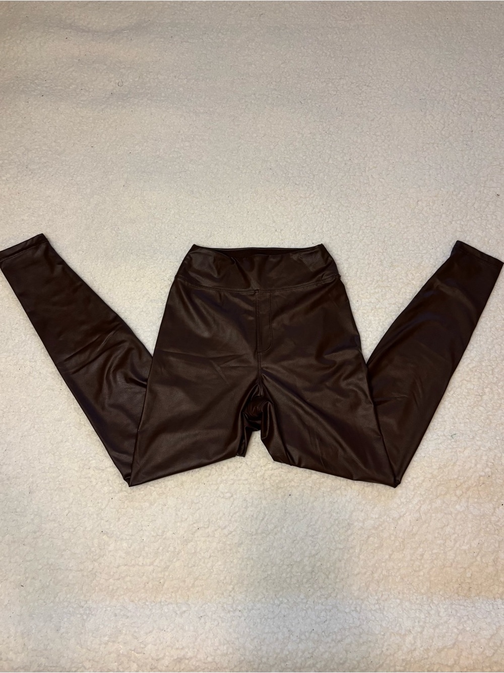 Offline by Aerie Women Real Luxe Brown Faux Leather Leggings